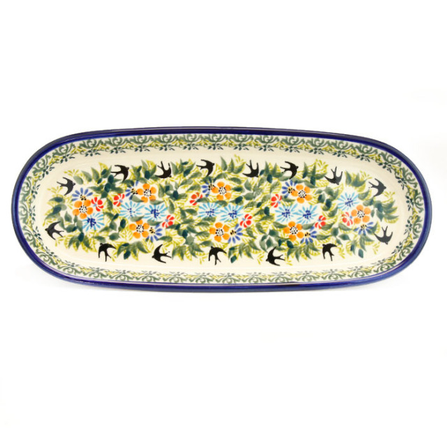 ポーランド陶器　オーバルトレイφ28cm×11cm