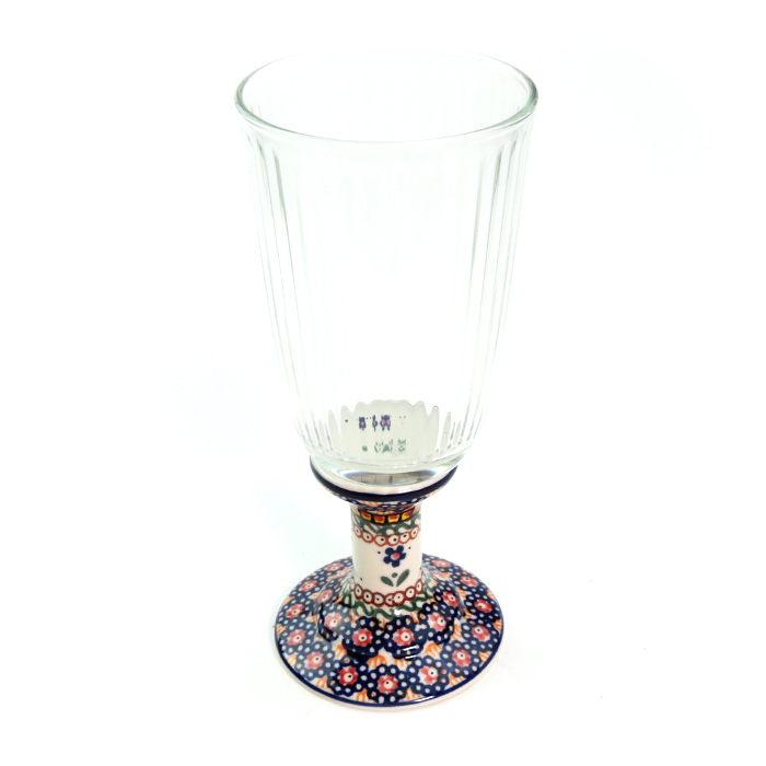 脚付きグラス・ポーリッシュポタリー(ポーランド食器)