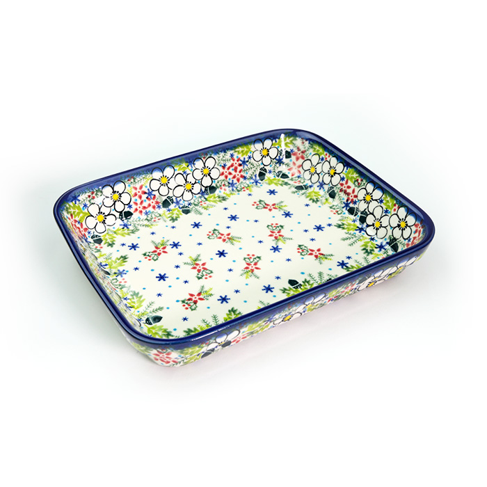 オーブン皿（スクエア）大 ポーリッシュポタリー(ポーランド食器)