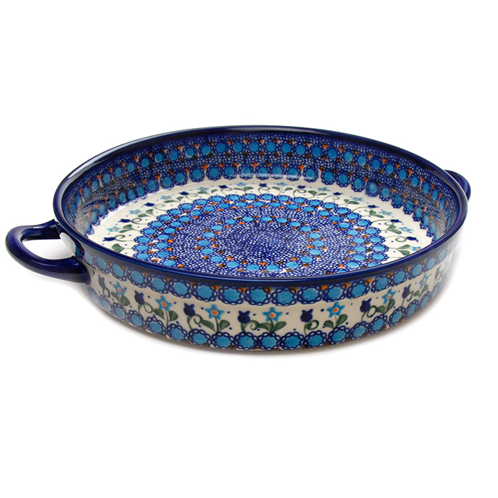 オーブン皿（ラウンド）ポーリッシュポタリー(ポーランド食器)