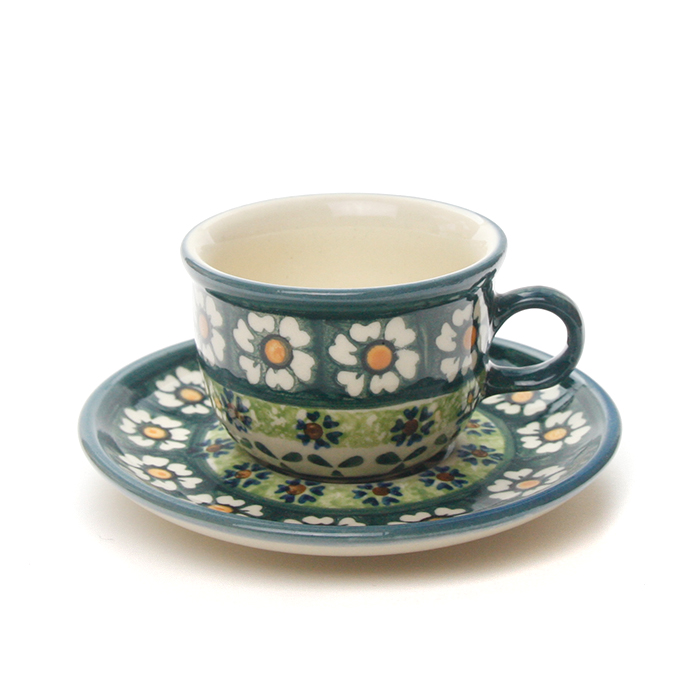 エスプレッソカップ＆ソーサー・ポーリッシュポタリー(ポーランド食器)