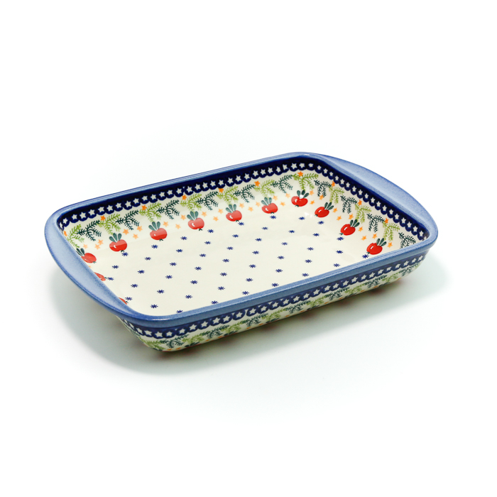 ポーランド食器★長皿、大皿、皿 オーブン皿・スクエア・大・ポーリッシュポタリー(ポーランド食器)