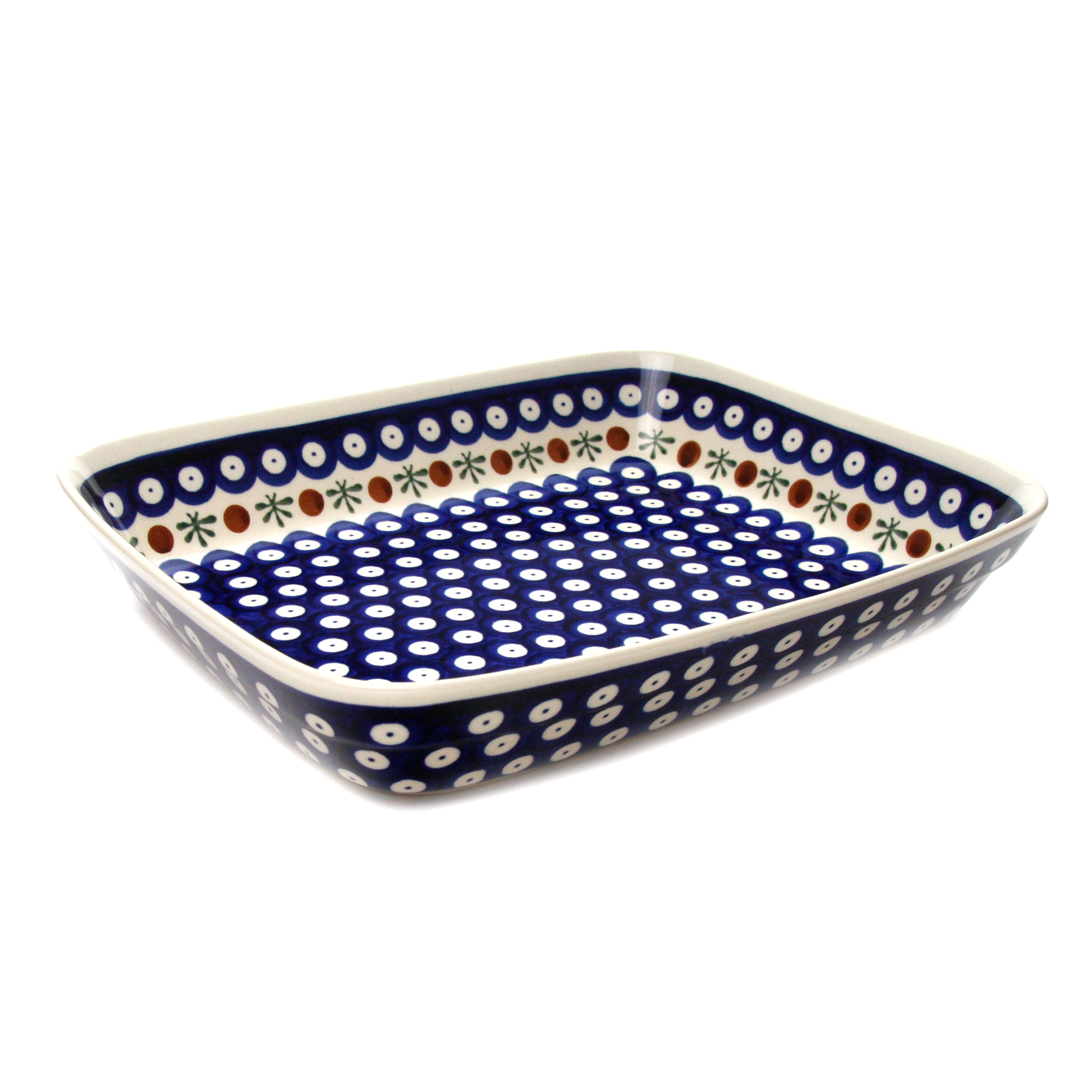 Polish Pottery - ポーリッシュポタリー　大きなグラタン皿　スクエアプレート　オーブンウェア　ドット ポーリッシュポタリー Ceramika Artystyczna スクエアグラタン皿