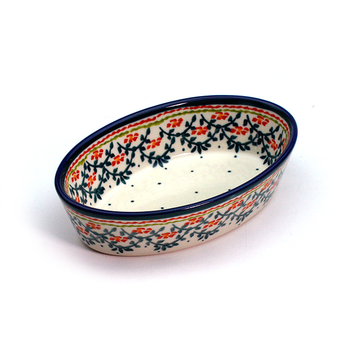 オーブン皿・オーバル（ミニ）ポーリッシュポタリー(ポーランド食器)