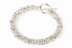 【格安】シルバー925 Silver925極太ビザンチンブレスレット19.5cm シルバービザンチンブレスレット (L)
