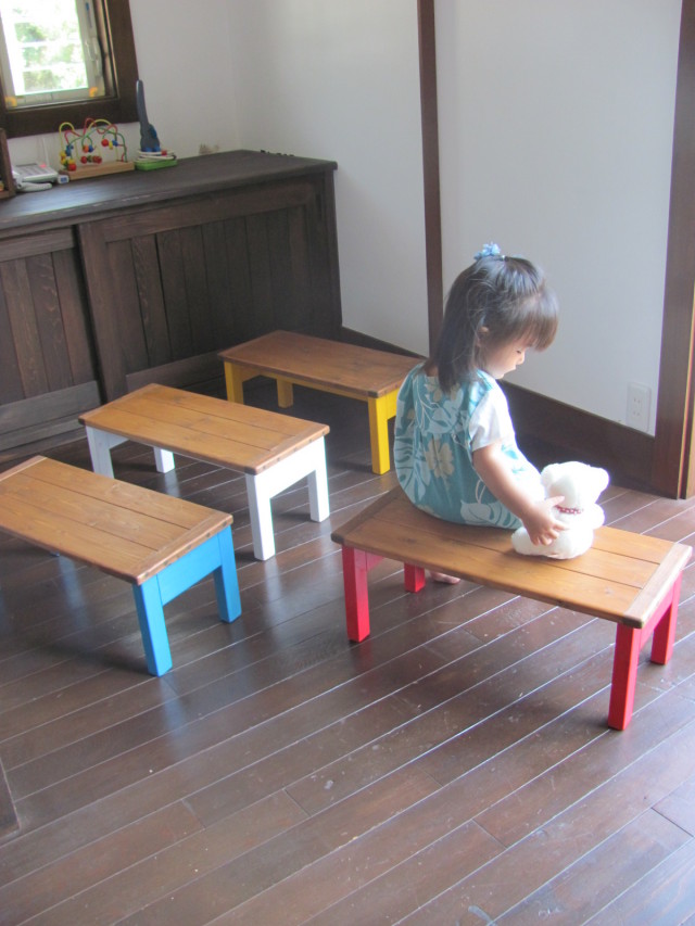 サイズオーダー・子供用ベンチ イス 手作り家具 喜亜工房 