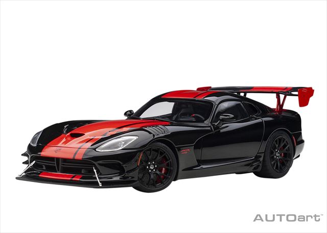 【お取り寄せ商品】 オートアート コンポジット 1/18 ダッジ バイパー 1:28 エディション ACR ブラック/レッドストライプ