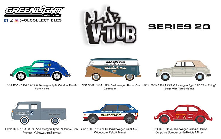 1/64　Club Vee-Dub　シリーズ20　全6種セット Club Vee-Dub Series 20 (6-Piece Assortment) GL36110 – Nice