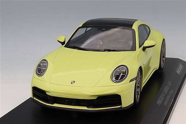 ミニチャンプス 1/87 ポルシェ 911 (992) カレラ 4S 2019 イエロー ,ABS製,