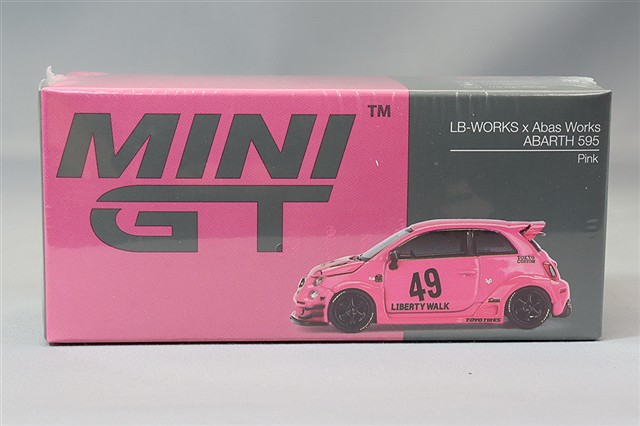 TSM ミニGT 1/64 アバルト 595 LB-WORKS x Abas Works レッド 左