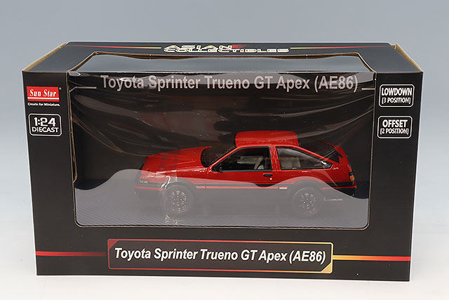 サンスター 1/24 トヨタ カローラ レビン AE86 1985 レッド/ブラック