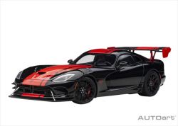 【お取り寄せ商品】 オートアート コンポジット 1/18 ダッジ バイパー 1:28 エディション ACR ブラック/レッドストライプ