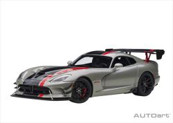 【お取り寄せ商品】 オートアート コンポジット 1/18 ダッジ バイパー ACR メタリックシルバー/ブラックストライプ