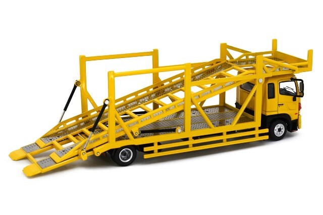 TINY 日野 レンジャー 500 カーキャリア 積載車　1/64 Tiny City Hino 500 (日野 レンジャー) カーキャリアー ホワイト
