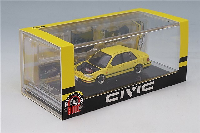 BM CREATIONS 1/64 ホンダ シビック EF2 1991 カスタムイエロー