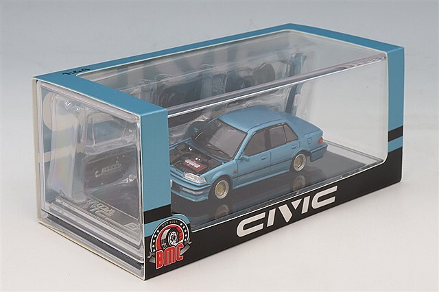 BM CREATIONS 1/64 ホンダ シビック EF2 1991 カスタムブルー/ブラック