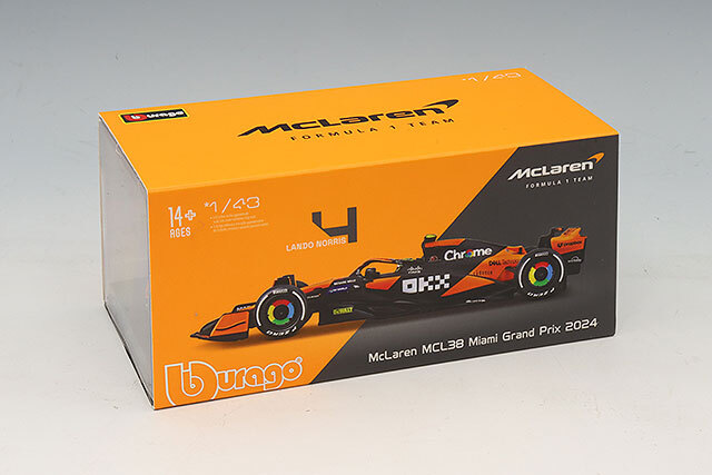ブラゴ 1/43 マクラーレン F1 チーム MCL38 マイアミGP 2024 #4 L