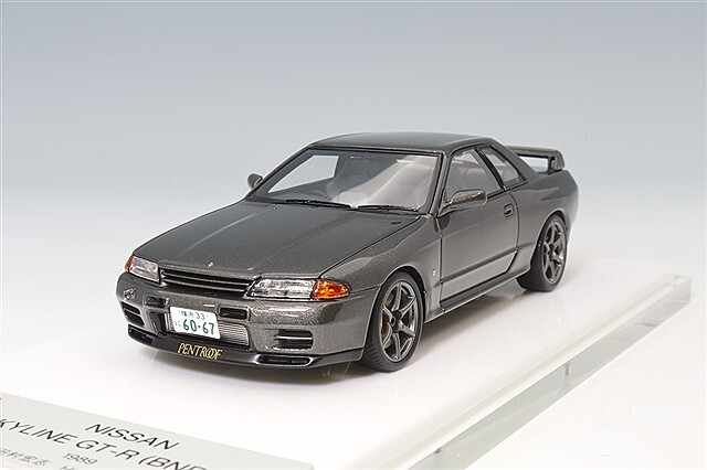 スカイライン GTR(R-32)1/43SCALE 1/43 Hachette 1989 Nissan Skyline GT-R R32 (Grey Metallic