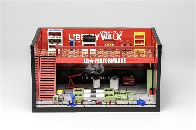 ☆予約品☆ MOTORHELIX 1/64 LBテーマガレージ レッド