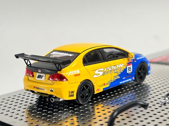 1/64 Spoon 風 ホンダ Civic FD2関村 改 RPF1 MT 1/64 Metal HONDA CIVIC FD2 SPOON Sport W/Interior/Engine Model