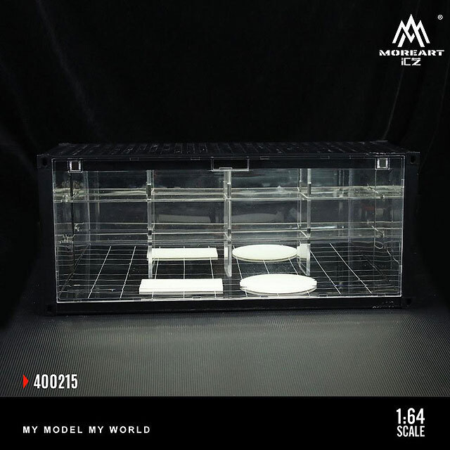 MoreArt 1/64ミニカー用コンテナ型ディスプレイケース LED照明付