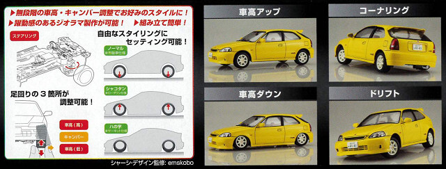 フジミ プラモデル 1/24 峠11 ホンダ シビック (EK9) タイプR 後期型 フジミ プラモデル 1/24 峠11 ホンダ シビック (EK9) タイプR 後期型