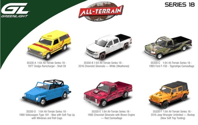 ☆予約品☆ グリーンライト 1/64 All-Terrain シリーズ 18 1BOX6台入