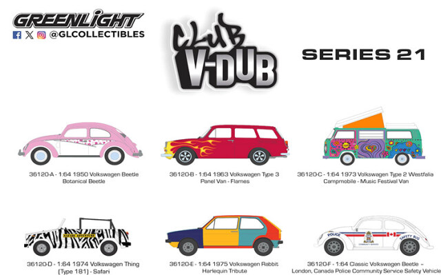 グリーンライト 1/64 Club V-Dub シリーズ21 1BOX 6台入り