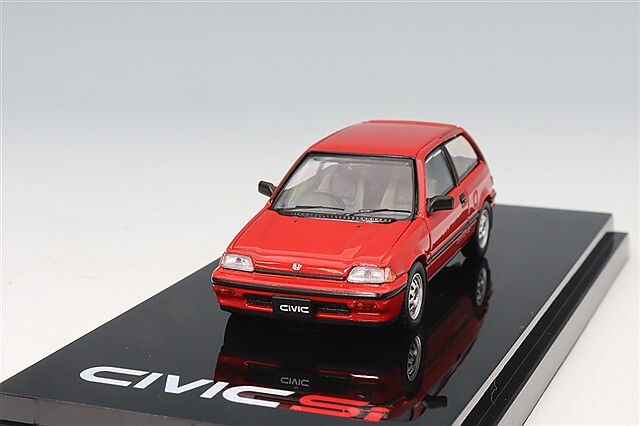 ホビージャパン 1/64 ホンダ シビック (AT) 後期型 レッド