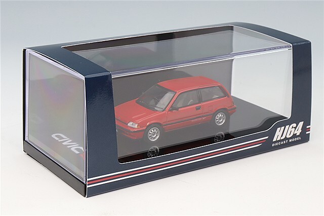 ホビージャパン 1/64 ホンダ シビック (AT) 後期型 レッド