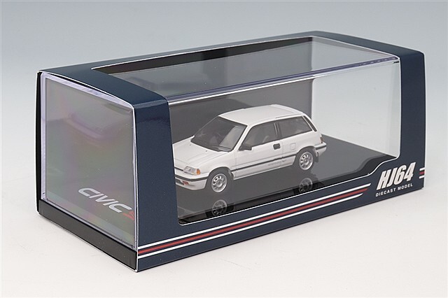 【ホビージャパン】50周年アニバーサリー 1/64スケール・ホンダシビック 2台 ホビージャパン 1/64 ホンダ シビック (AT) 後期型 ホワイト