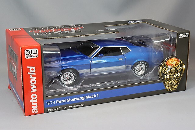 アメリカンマッスル 1/18 1973 フォード マスタング マッハ 1 ブルー 
