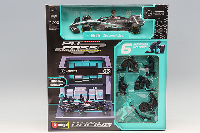 ブラゴ 1/43 メルセデス AMG ペトロナス F1チーム PIT PASS セット