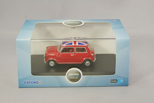 OXFORD 1/43 オースチン ミニ タータンレッド/ユニオンジャック