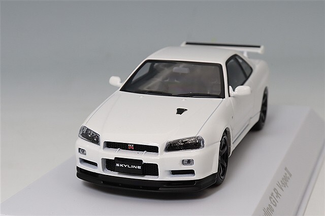 京商 1/43 日産 スカイライン R34 GT-R V-specII ホワイトパール