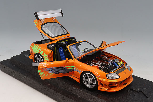 【19世紀後半】スペイン製アルバスター容器 オレンジ 半透明 京商 1/18 トヨタ スープラ ターボ 1994 
