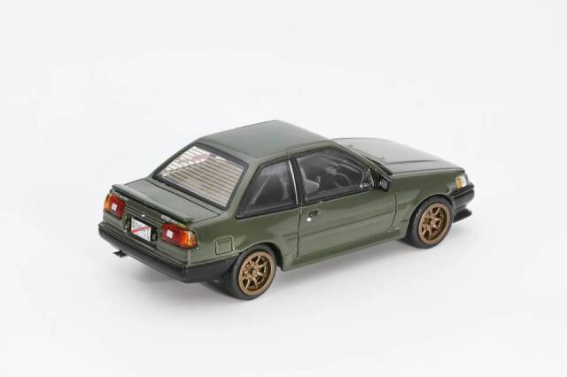 ダイキャストチーム 1/64 トヨタ カローラ レビン ダークグリーン (右