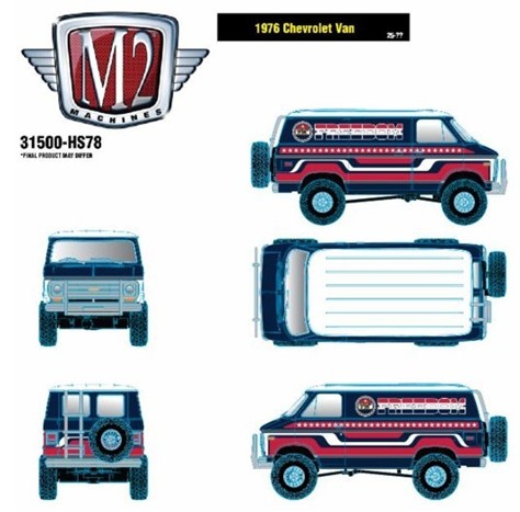 ☆予約品☆ M2マシーン 1/64 1976 シボレー バン 