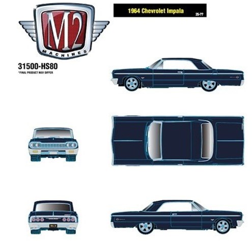 ☆予約品☆ M2マシーン 1/64 1964 シボレー インパラ ハードトップ