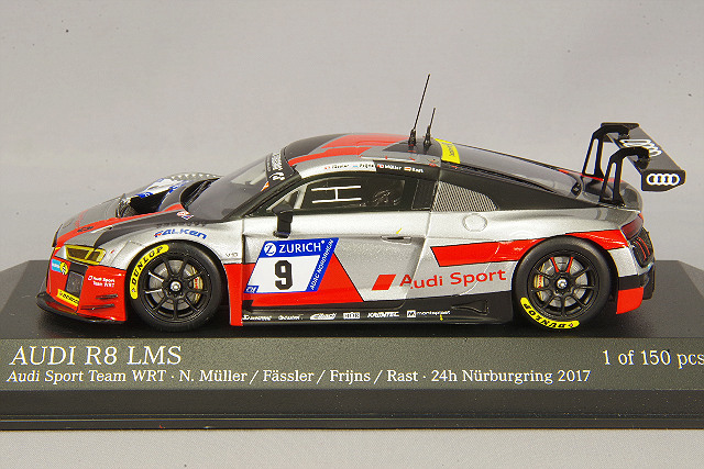 ミニチャンプス 1/43 アウディ R8 LMS 2017 ニュル24H 3位 #9 N