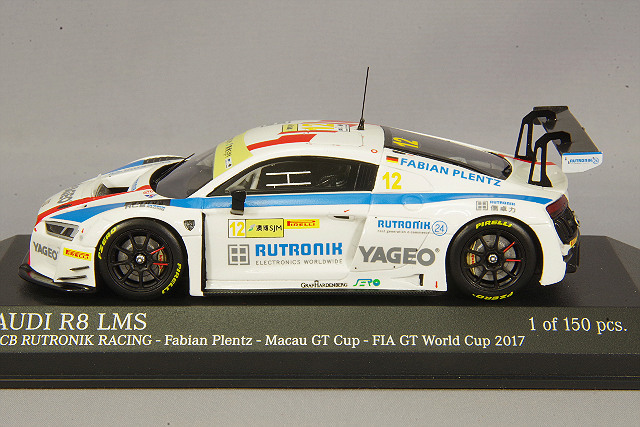 ミニチャンプス 1/43 アウディ R8 LMS 2017 マカオ GTカップ FIA GT