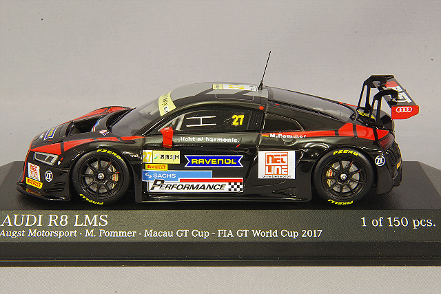 ミニチャンプス 1/43 アウディ R8 LMS 2017 マカオ GTカップ FIA GT