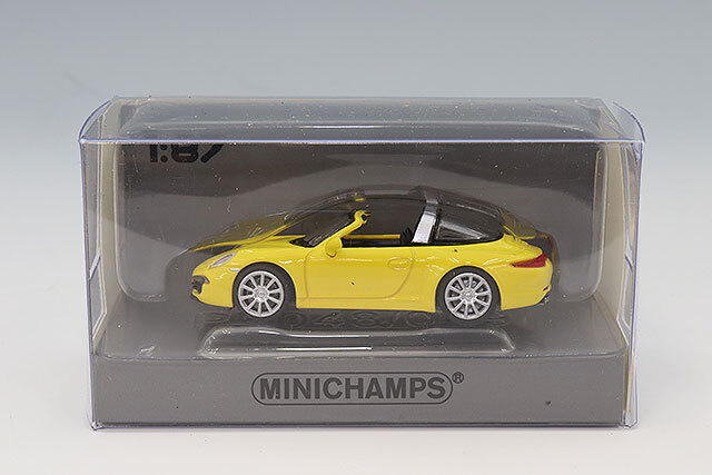 ミニチャンプス 1/87 ポルシェ 911 タルガ 2014 イエロー
