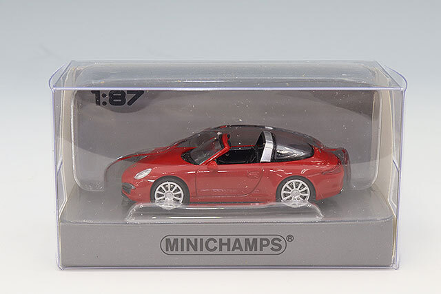 ミニチャンプス 1/87 ポルシェ 911 タルガ 2014 レッド