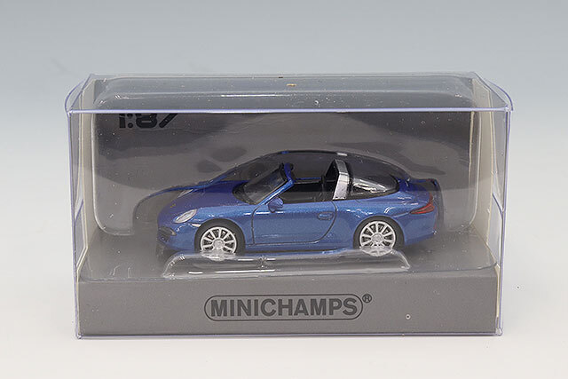 ミニチャンプス 1/87 ポルシェ 911 タルガ 2014 ブルー