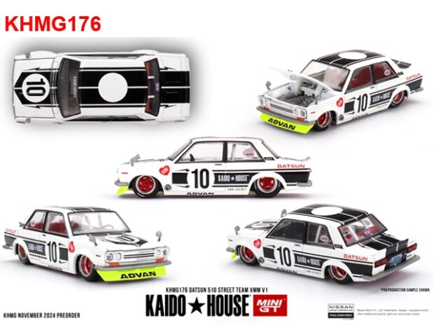 KAIDO HOUSE x TSM ミニGT 1/64 ダットサン 510 ストリート Team XMM