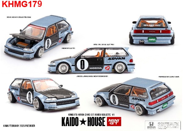 KAIDO HOUSE x TSM ミニGT 1/64 ホンダ シビック EF Kaido Roulette V1