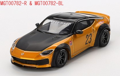 TSM ミニGT 1/64 日産 Z LB-NATION WORKS LB ゴールド(右