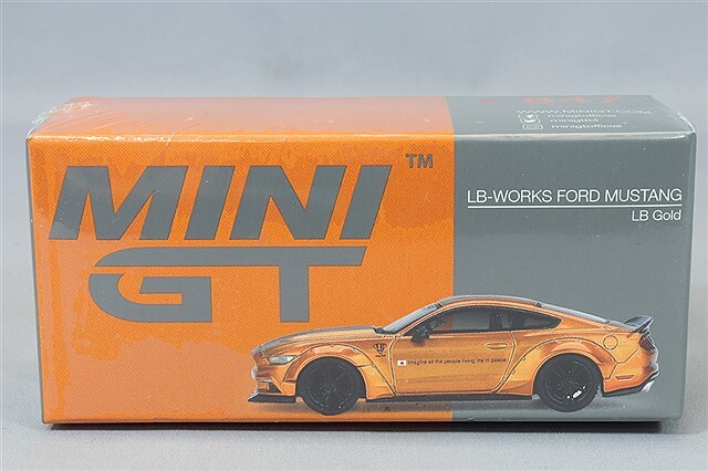 TSM ミニGT 1/64 LB-WORKS フォード マスタング LBゴールド 左