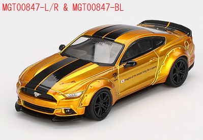 TSM ミニGT 1/64 LB-WORKS フォード マスタング LBゴールド 左